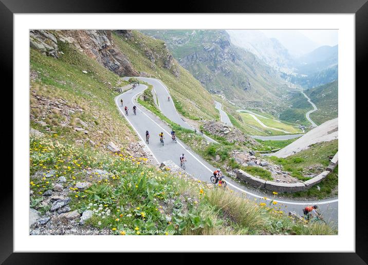 Road to Grand Paradise Cycling Landscape Framed Mounted Print by Fabrizio Malisan