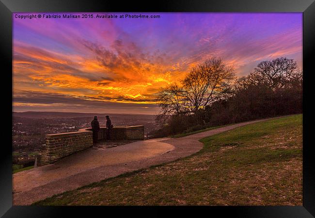Sunset over Box Hill  Framed Print by Fabrizio Malisan