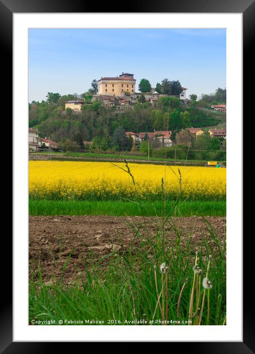 Colorful Fields By Castello di Roppolo in Piedmont Framed Mounted Print by Fabrizio Malisan