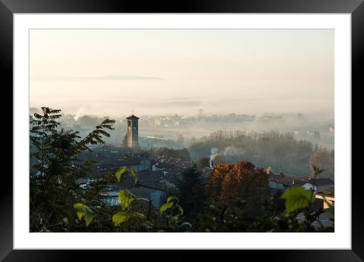 Early Morning Light and Fog Framed Mounted Print by Fabrizio Malisan
