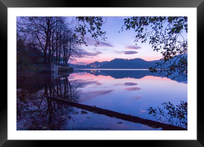 Autumn evening by the lake Framed Mounted Print by Fabrizio Malisan