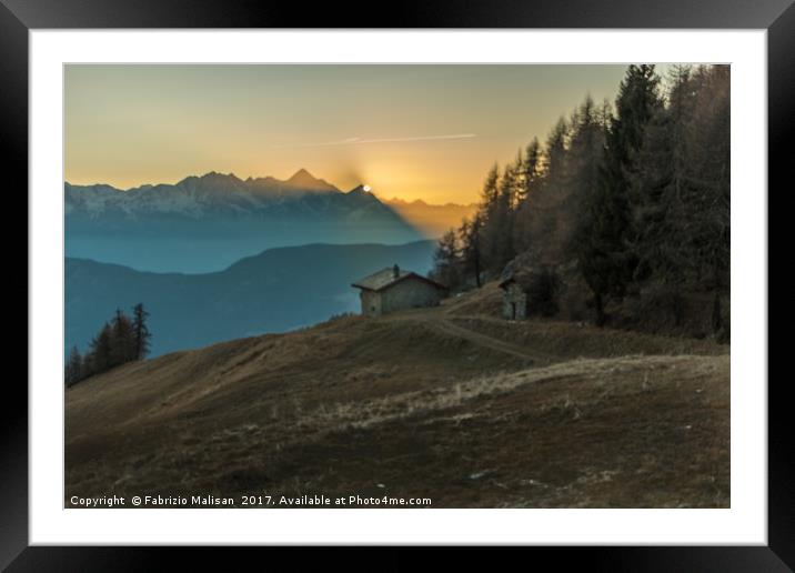 Evening comes in the mountains Framed Mounted Print by Fabrizio Malisan