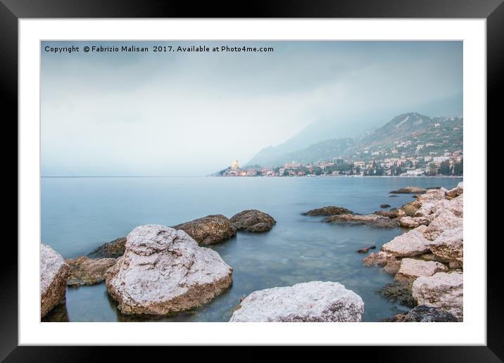 A Gloomy Day In Malcesine Lake Garda  Framed Mounted Print by Fabrizio Malisan