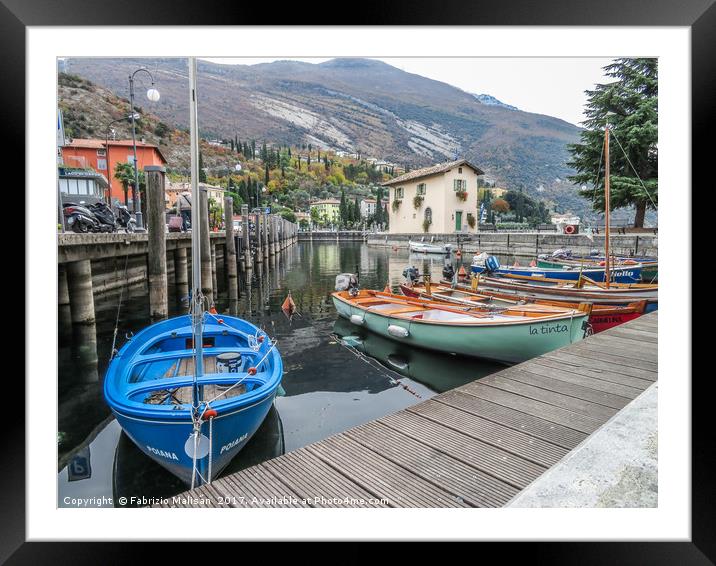 Boats in Torbole sul Garda Trentino Alto Adige Ita Framed Mounted Print by Fabrizio Malisan