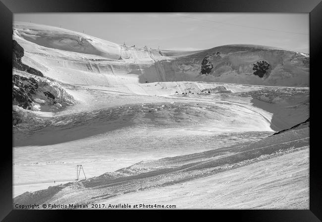 Glacier Shapes Plateau Rosa Zermatt Matterhorn Ski Framed Print by Fabrizio Malisan