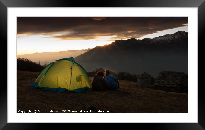 Sunset Mountain Adventure Framed Mounted Print by Fabrizio Malisan