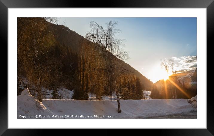 Sunset behind the mountain Framed Mounted Print by Fabrizio Malisan