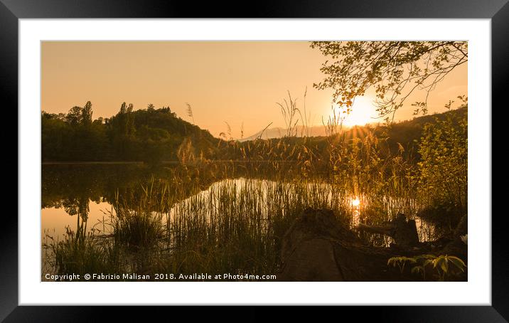 Spring sunset over the lake Framed Mounted Print by Fabrizio Malisan