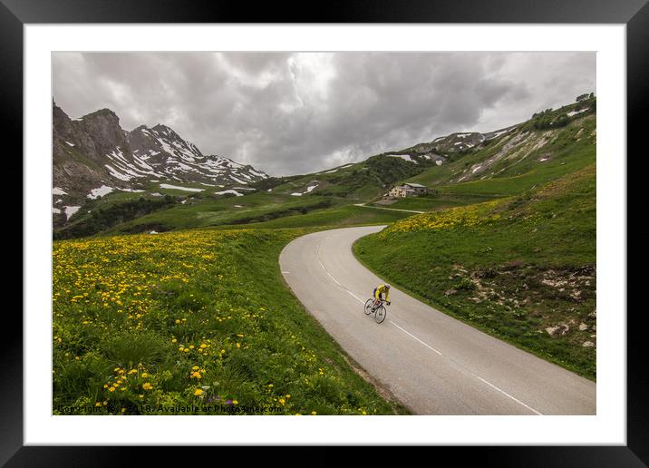 Montain Cycling Landscape Framed Mounted Print by Fabrizio Malisan