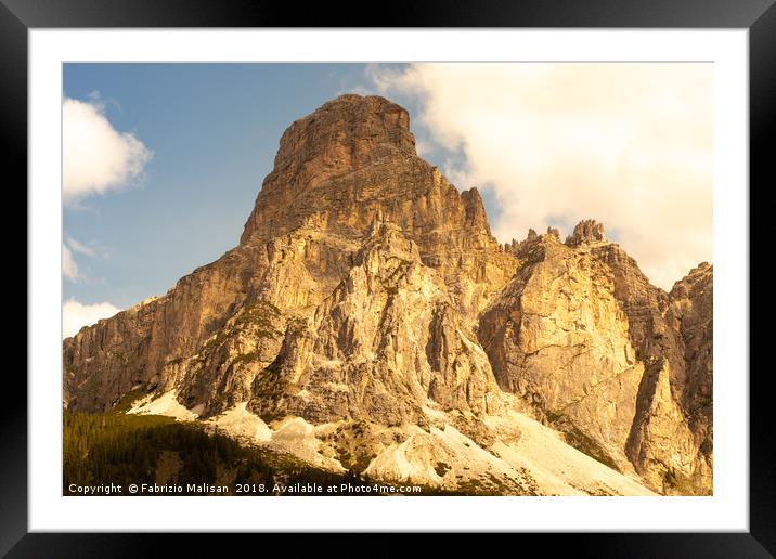 The sun sets in the Dolomites Framed Mounted Print by Fabrizio Malisan