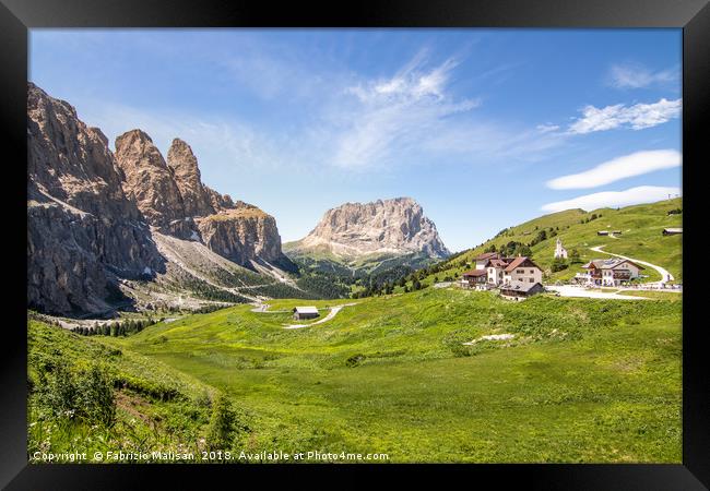 Passo Gardena Groden Pass Dolomites Italy Framed Print by Fabrizio Malisan