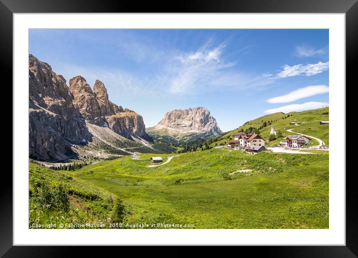 Passo Gardena Groden Pass Dolomites Italy Framed Mounted Print by Fabrizio Malisan