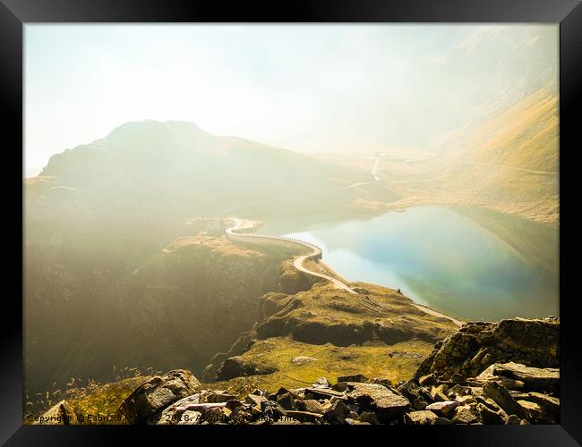 Misty Autumnal Weather over the Mountain Lake Framed Print by Fabrizio Malisan