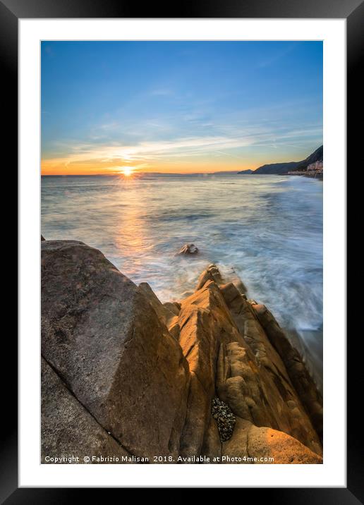 Sunset over the sea Framed Mounted Print by Fabrizio Malisan