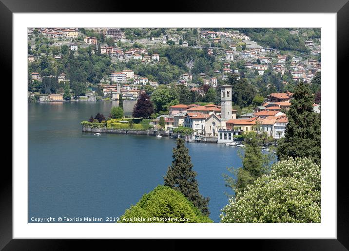 A beautiful Landscape view of Lake Como from Torno Framed Mounted Print by Fabrizio Malisan