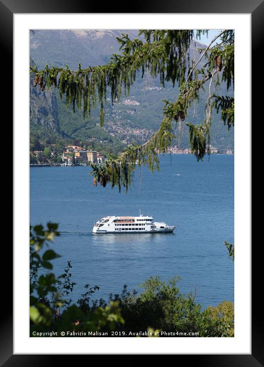 Boat in frame at Lake Como Italy Framed Mounted Print by Fabrizio Malisan