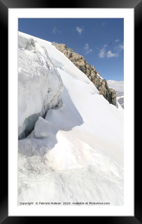 Snow in August 2020 on Cervinia - Zermatt Matterho Framed Mounted Print by Fabrizio Malisan