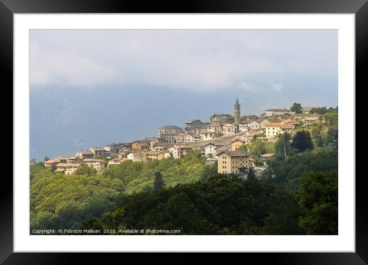 Clouds and sun over the village of Andrate - Piemo Framed Mounted Print by Fabrizio Malisan