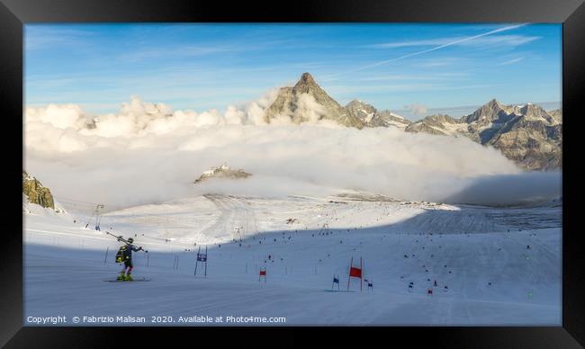 Zermatt Matterhorn Glacier Summer Alpine Skiing Mo Framed Print by Fabrizio Malisan