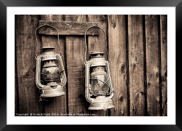 Miners Lamps Framed Mounted Print by Scott & Scott