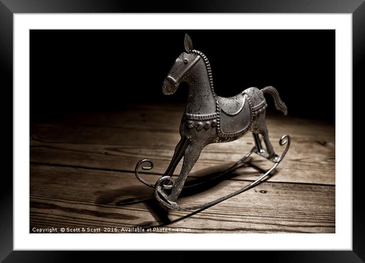 Rocking horse Framed Mounted Print by Scott & Scott