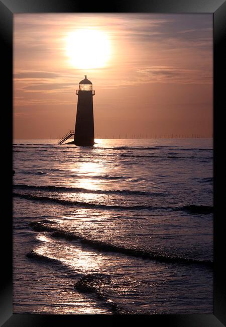  Lighthouse Beam at Sunset .. Framed Print by Susey Phoenixx