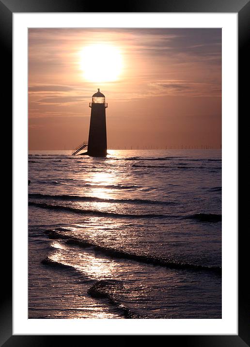  Lighthouse Beam at Sunset .. Framed Mounted Print by Susey Phoenixx