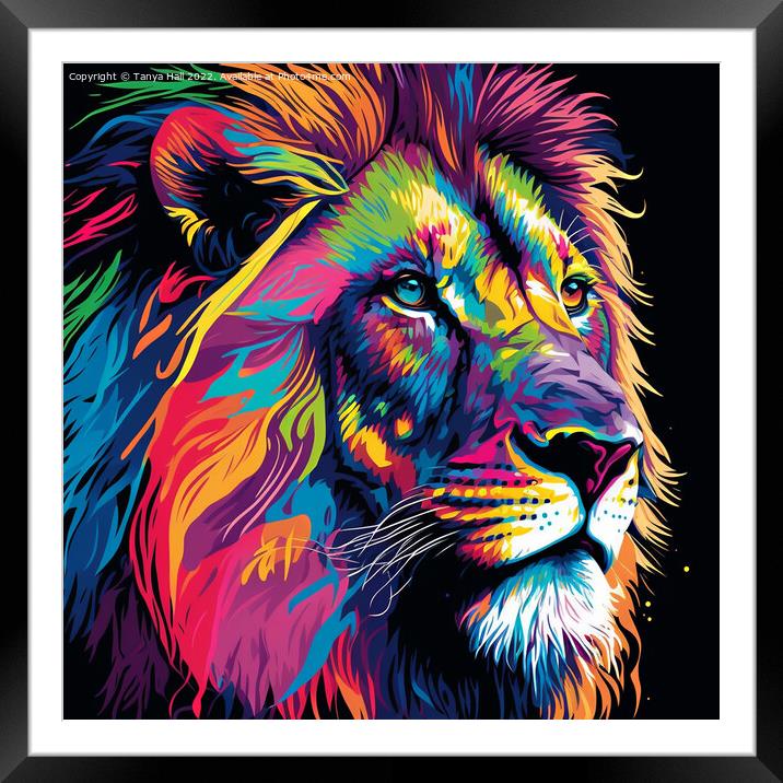 Abstract Portrait of a  Lion Framed Mounted Print by Tanya Hall