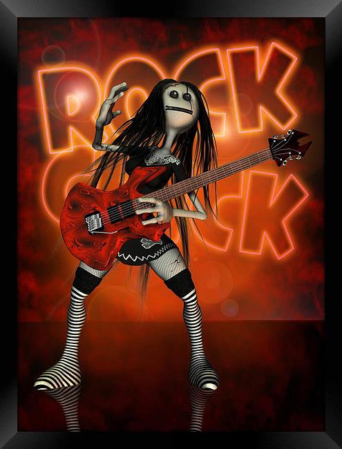  Rag Doll Rocker - Rock Chick Framed Print by Tanya Hall