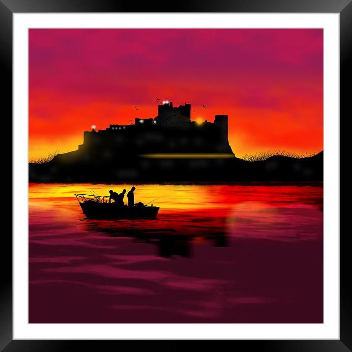Bamburgh Castle At Night Framed Mounted Print by Tanya Hall