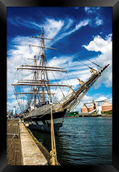 Tall Ship At Blyth Dock Northumberland Framed Print by Tanya Hall