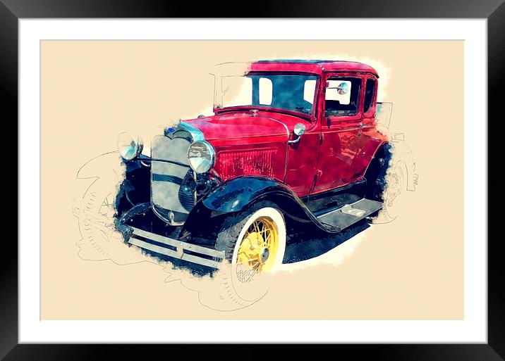 Vintage Automobile Framed Mounted Print by Tanya Hall