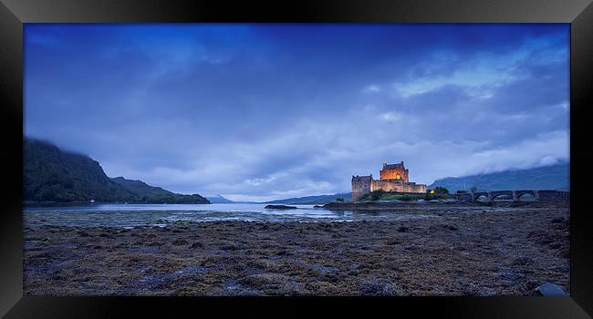  Eilean Donan Castle At Dusk during the summer of  Framed Print by David Hirst