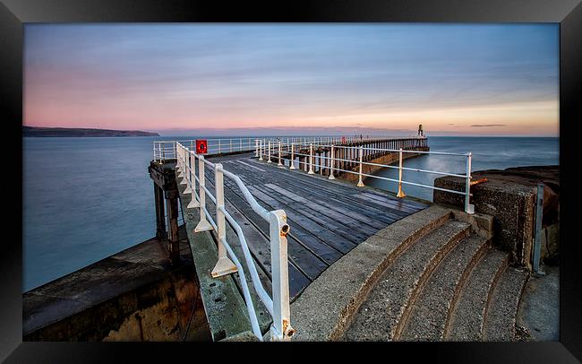  Whitby Pier in the summer Framed Print by David Hirst