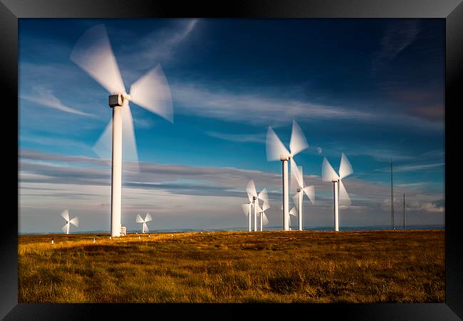 Turbines in Motion Framed Print by David Hirst