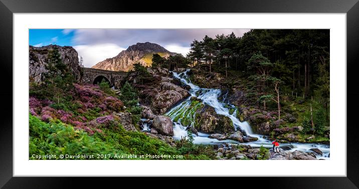 Ogwen Falls in Wales Framed Mounted Print by David Hirst