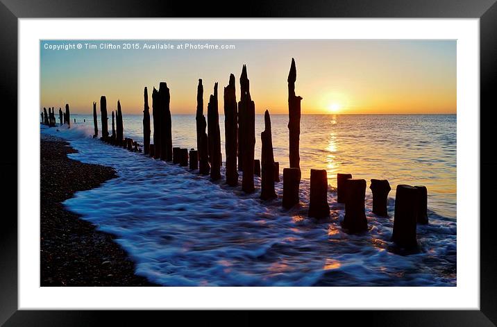  Beach Sunrise Framed Mounted Print by Tim Clifton