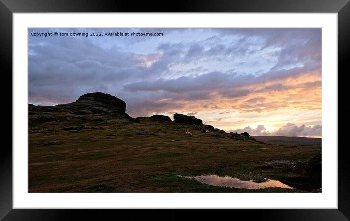 Dartmoor Sunset Framed Mounted Print by tom downing