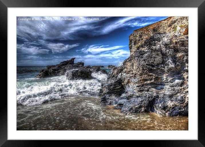  The Sea and Rocks Framed Mounted Print by tom downing