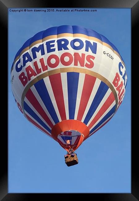  Cameron Balloon Framed Print by tom downing
