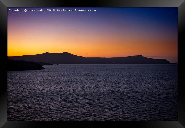 greek sunset Framed Print by tom downing