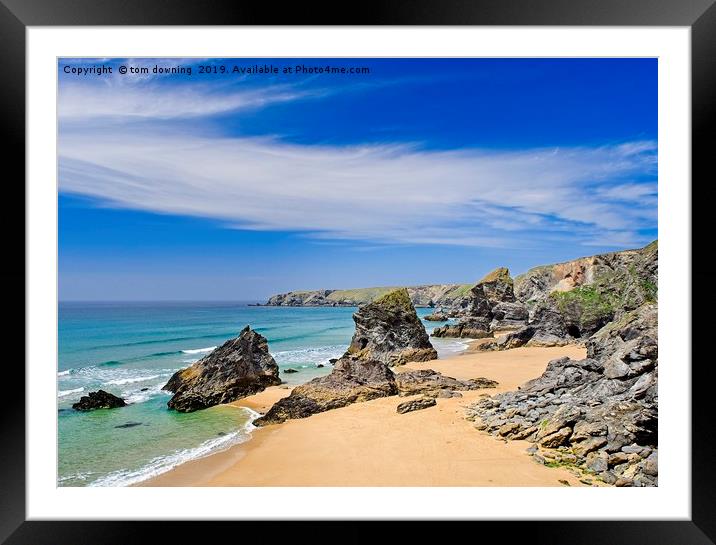 Bedruthan Steps Framed Mounted Print by tom downing
