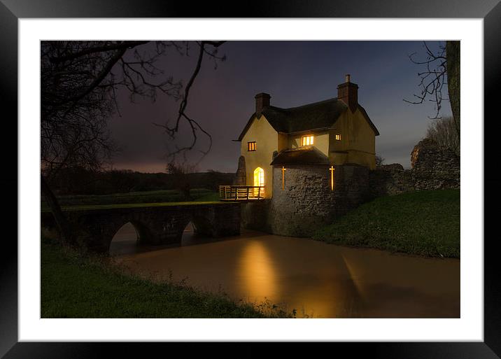  Stogursey Castle at Night Framed Mounted Print by Bob Small
