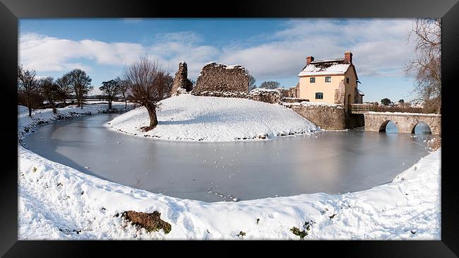 Stogursey Castle Winter Panorama Framed Print by Bob Small