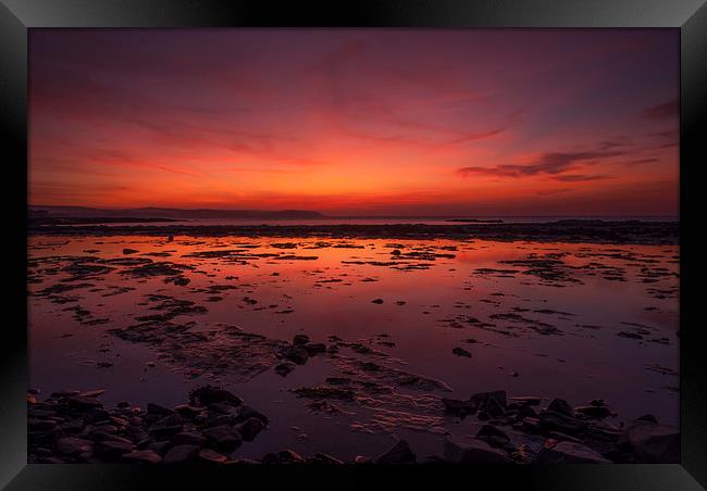 Kilve Beach at Sunset Framed Print by Bob Small