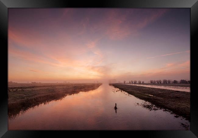  King's Sedgemoor Drain at Sunrise Framed Print by Bob Small