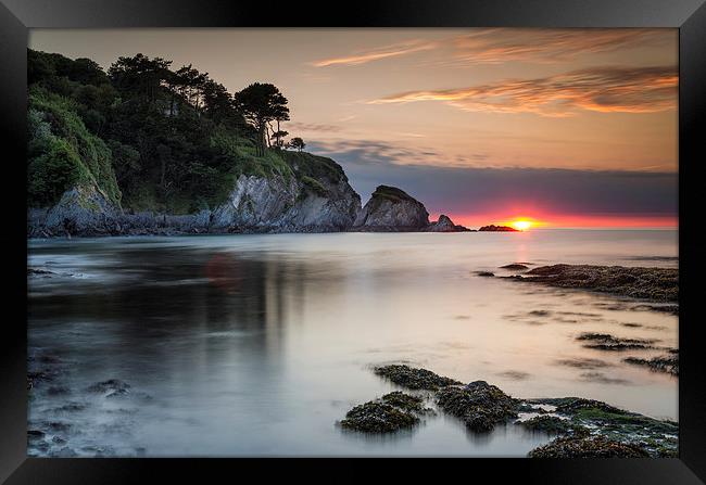  Lee Bay Sunset Framed Print by Bob Small