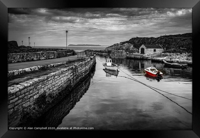 Rain Incoming At Ballintoy Framed Print by Alan Campbell