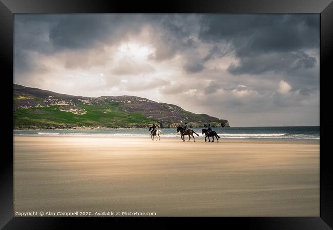 Galloping Home Framed Print by Alan Campbell