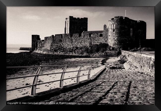 The Cobbled Path at Carrickfergus Castle Framed Print by Alan Campbell